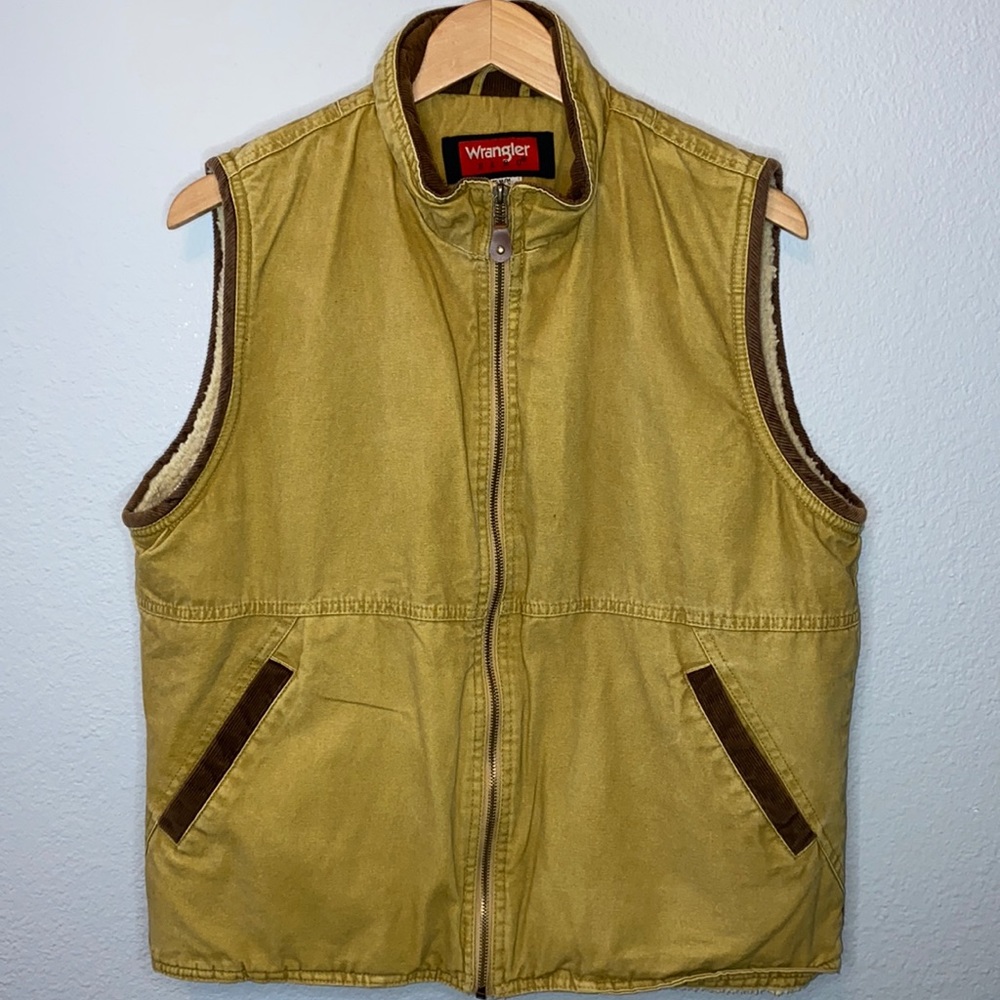 Wrangler Work Barn Sherpa Vest Medium 100% Cotton